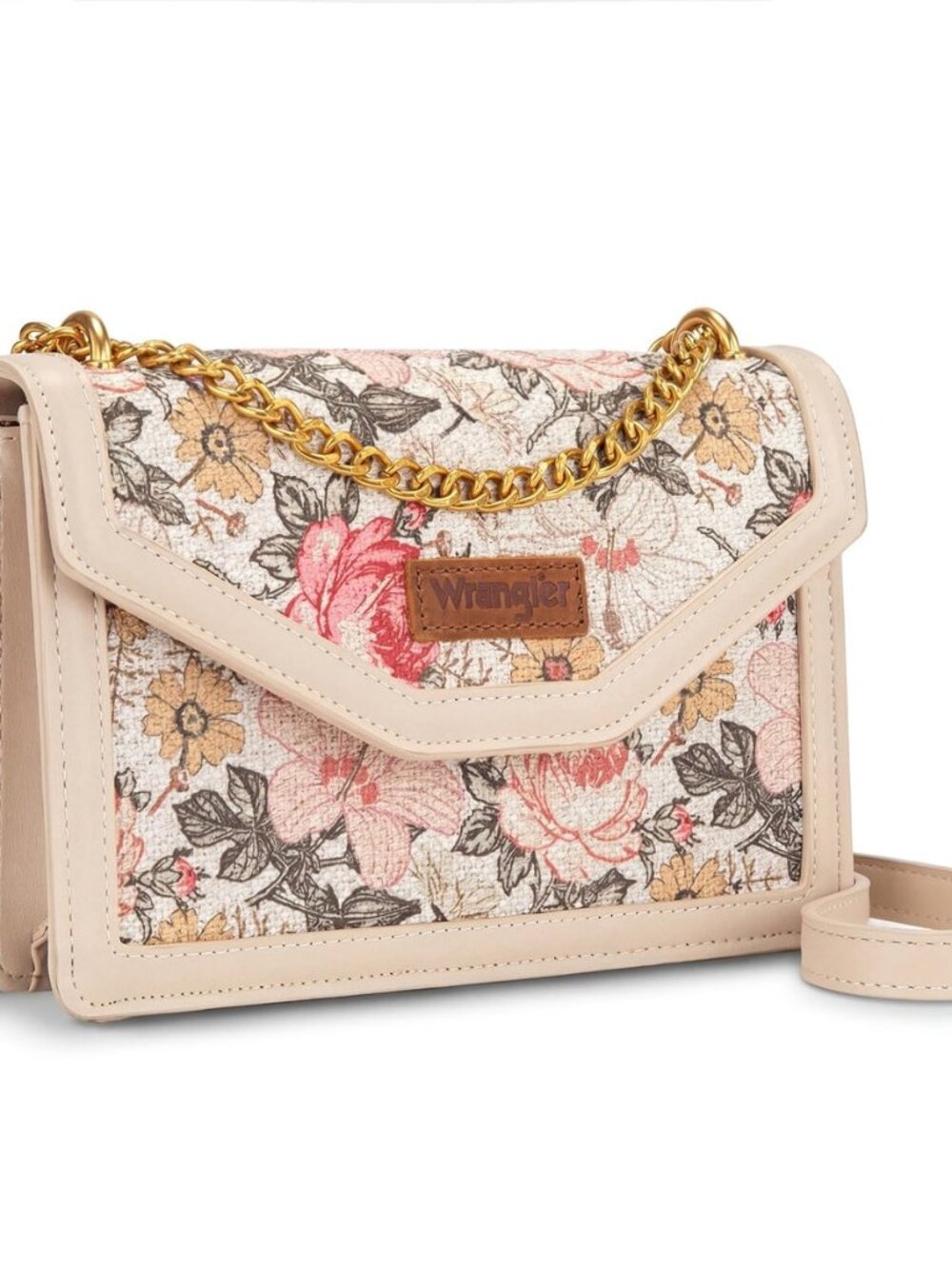 Wrangler Flap Crossbody Purse for Women Floral Tooled Shoulder Bag
